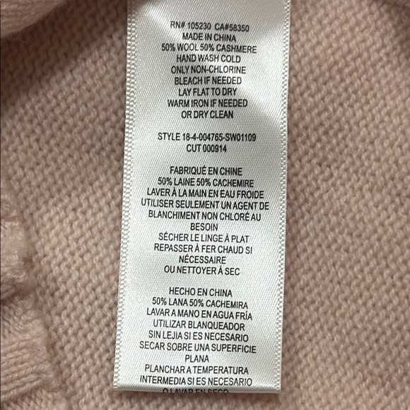 (R6) EQUIMENT Women Pink Turtleneck Sweater, Size M,50%wool y, 50% cashmere - Picture 11 of 14